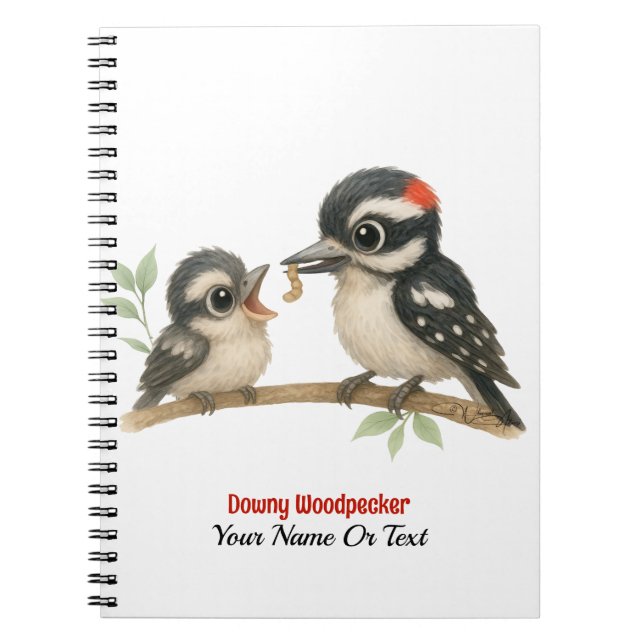 Delightful Downy Woodpecker Notebook (Front)
