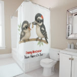 Delightful Downy Woodpecker Shower Curtain