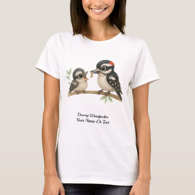 Delightful Downy Woodpecker T-Shirt (Front)