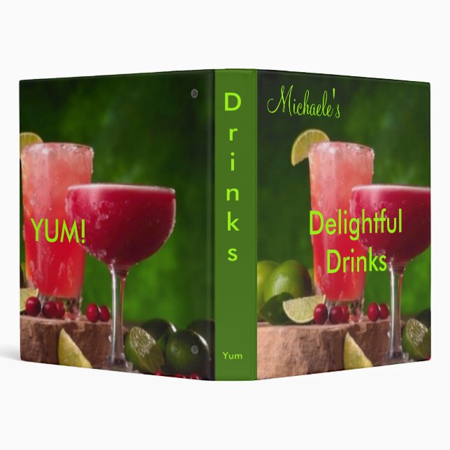 Delightful Drinks cookbook Binder (Background)