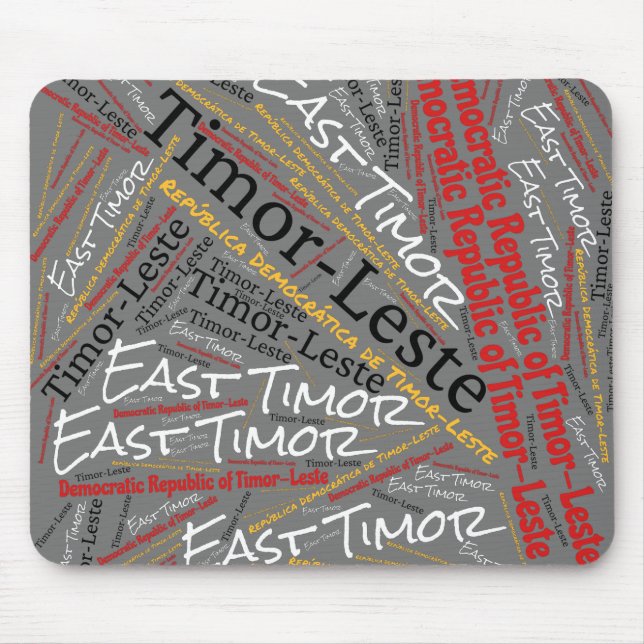 Delightful East Timor Flag Colors Patriotic Mouse Pad (Front)