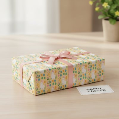 Delightful Easter Bunny &amp; Blooms Wrapping Paper 