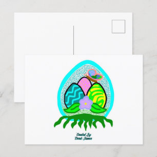Delightful Easter Eggs Postcard