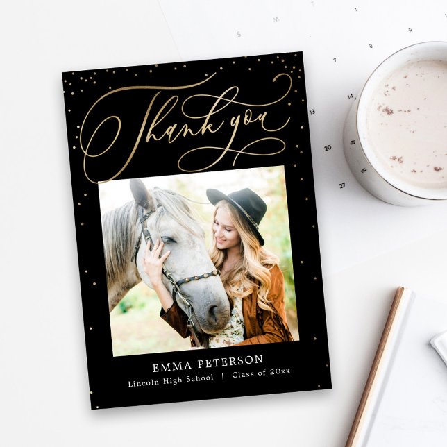Delightful EDITABLE COLOR Graduation Thank You Card (Creator Uploaded)