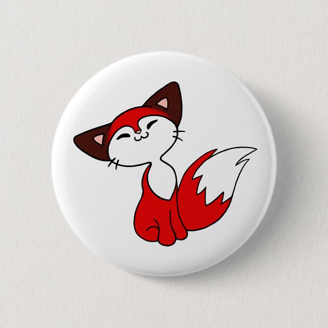 Delightful Fox Pinback Button (Front)
