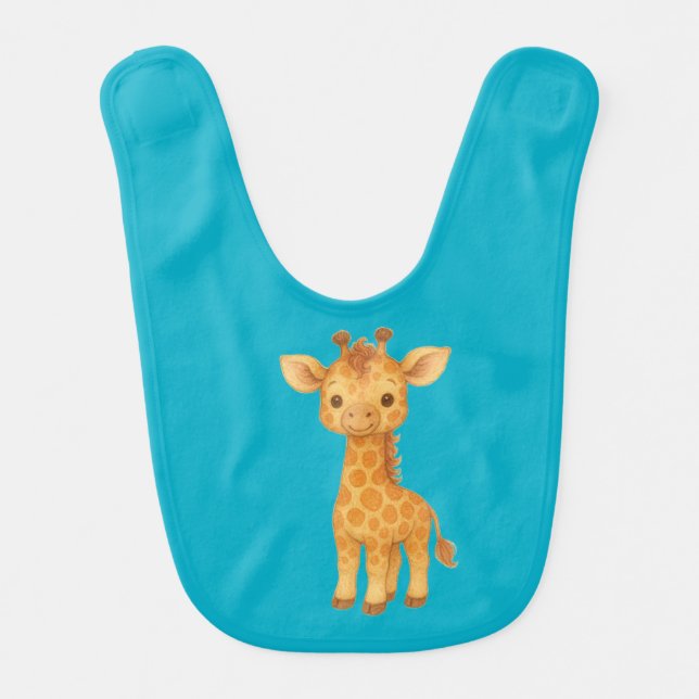 "Delightful Giraffe"   Baby Bib (Front)