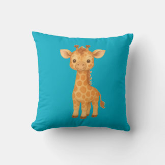 "Delightful Giraffe" Throw Pillow