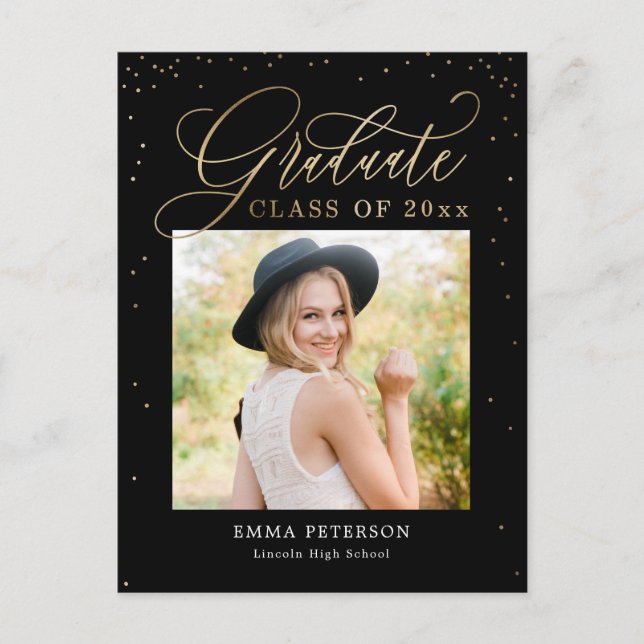Delightful Graduation Announcement Postcard (Front)