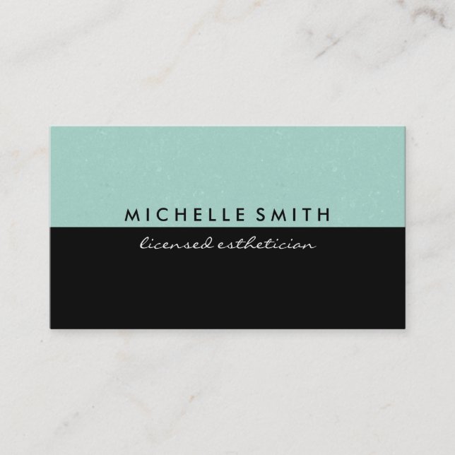 Delightful Green and Plain Black Business Card (Front)