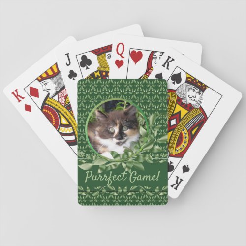 Delightful Green Eyed Calico Kitten Playing Cards