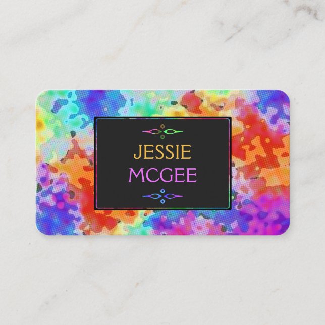 Delightful Halftone Colors Business Card (Front)