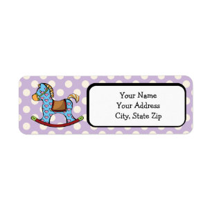 Delightful Hearts Rocking Horse Address Label