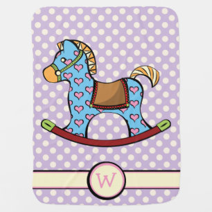 Delightful Hearts Rocking Horse Baby Blanket
