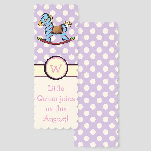 Delightful Hearts Rocking Horse Baby Shower Bookmarks