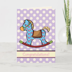 Delightful Hearts Rocking Horse Greeting Card