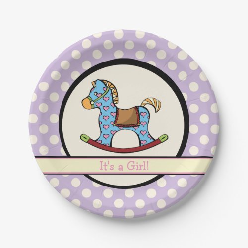 Delightful Hearts Rocking Horse Paper Plates