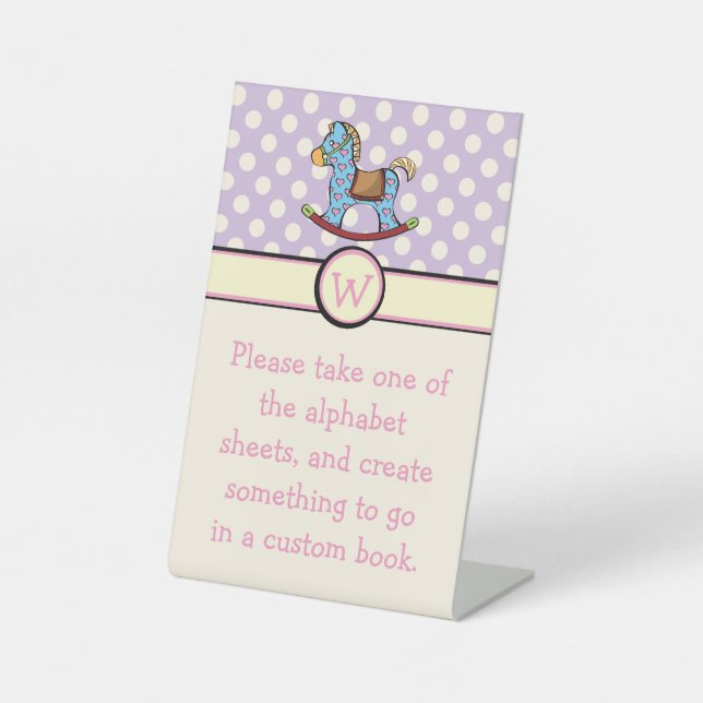 Delightful Hearts Rocking Horse Pedestal Sign (Front)