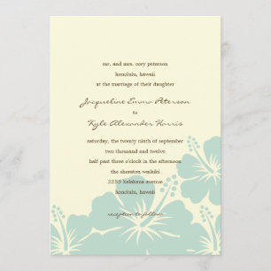 Delightful Hibiscus Wedding Invitations (Blue)