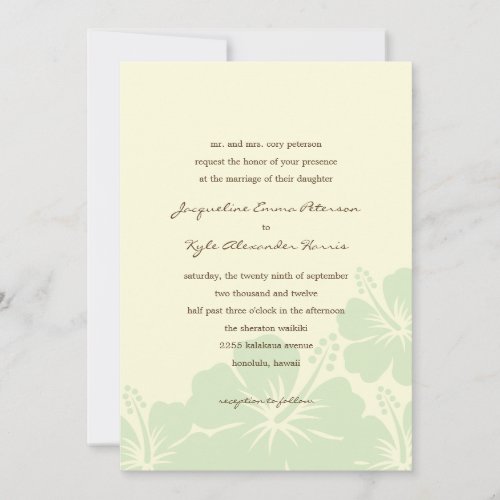 Delightful Hibiscus Wedding Invitations (Green)