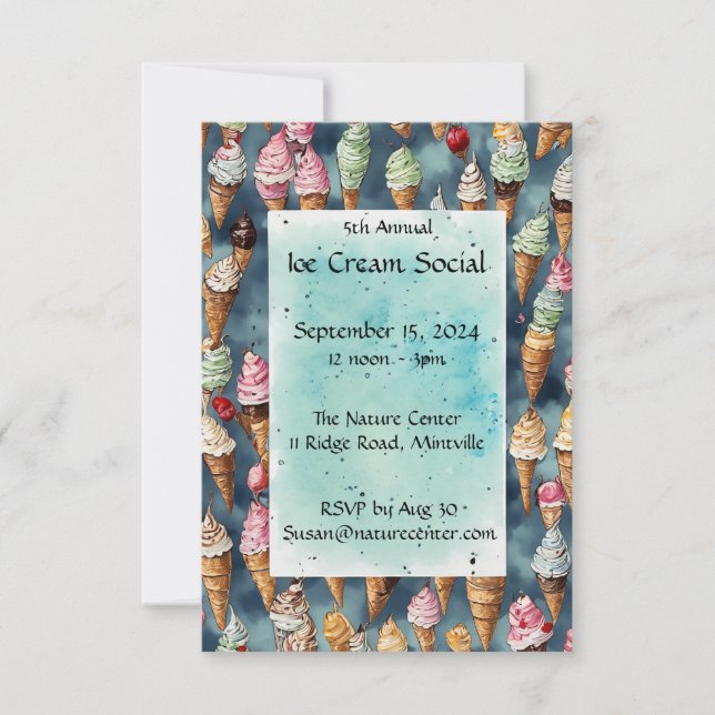 Delightful Ice Cream Extravaganza Invitation (Front)