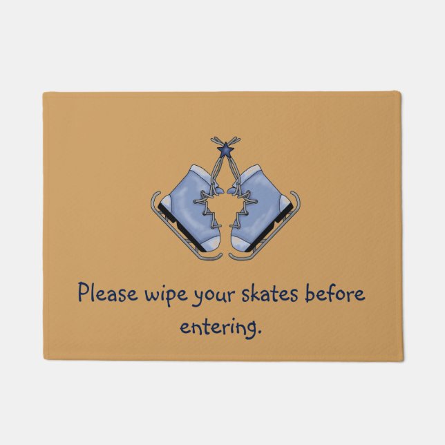 Delightful Ice Skaters Doormat (Front)