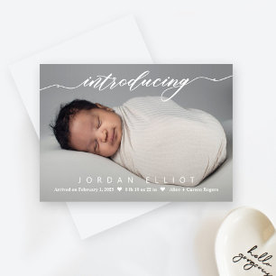 Delightful Intro Modern Baby Birth Announcement