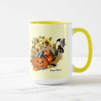Delightful Just Skunks Fall Harvest Coffee Mug by 4westies at Zazzle