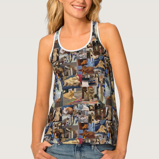 Delightful Kitten Photo Collage, Tank Top (Front)
