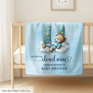 Delightful Letter U Cloud Nine Baby Shower Teddy Baby Blanket