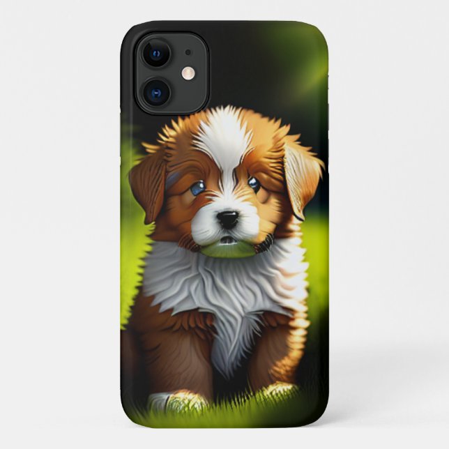 Delightful Little Brown & White Puppy Case-Mate iPhone Case (Back)