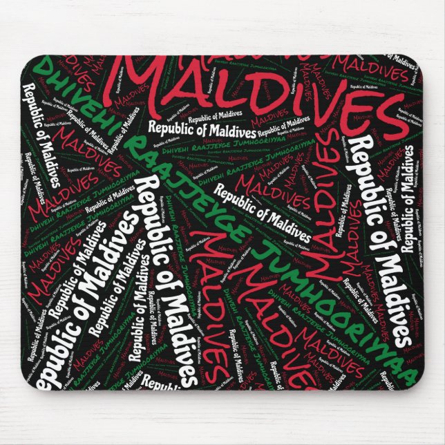 Delightful Maldives Flag Colors Patriotic Mouse Pad (Front)