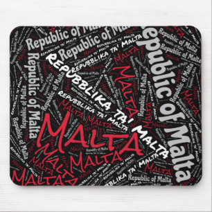 Delightful Malta Flag Colors Patriotic Mouse Pad