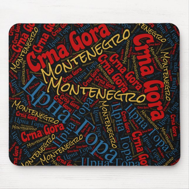 Delightful Montenegro Flag Colors Patriotic Mouse Pad (Front)