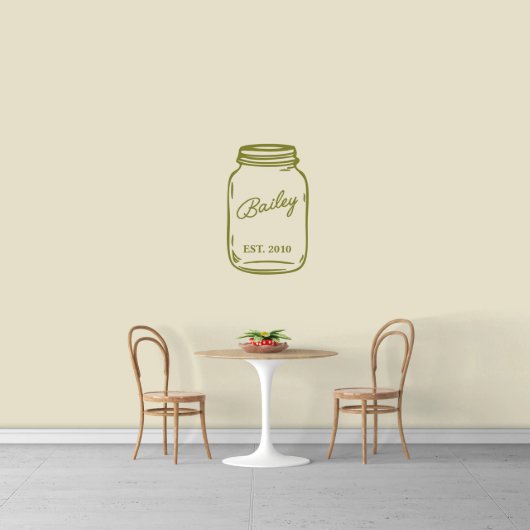Delightful Name In Mason Jar Large Wall Decal (Front)