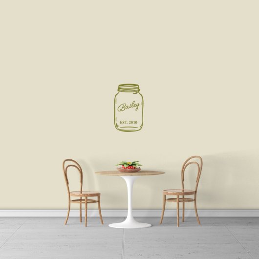 Delightful Name In Mason Jar Medium Wall Decal (Front)