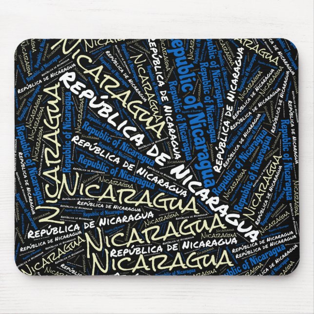 Delightful Nicaragua Flag Colors Patriotic Mouse Pad (Front)
