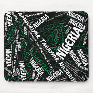 Delightful Nigeria Flag Colors Patriotic Mouse Pad