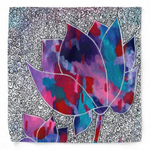 Delightful Oriental Lotus Flowers Original Art