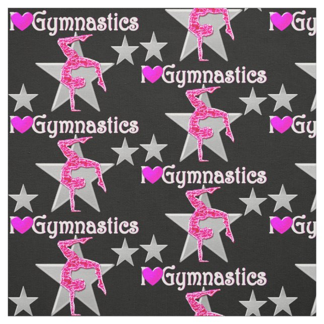 DELIGHTFUL PINK AND BLACK GYMNASTICS FABRIC (Swatch)