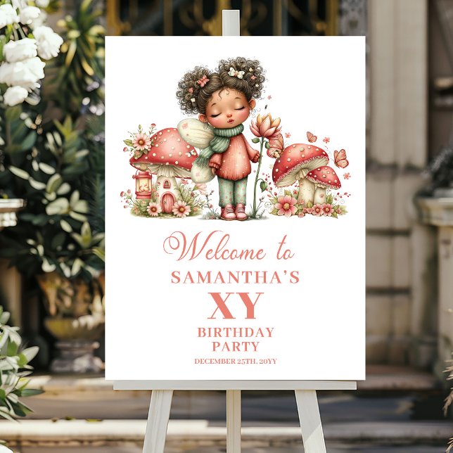 Delightful Pink Fairy Birthday Welcome Poster (Delightful Pink Fairy Birthday Welcome Poster)