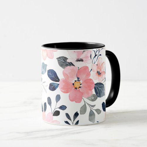 Delightful Pink Floral Mug