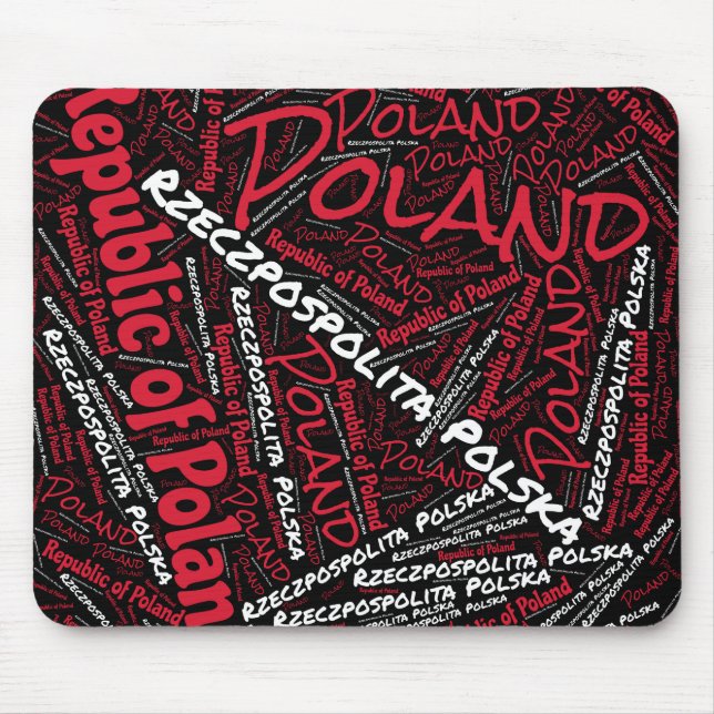 Delightful Poland Flag Colors Patriotic Mouse Pad (Front)