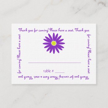 Delightful Purple Daisy Seating Card by InBeTeen at Zazzle