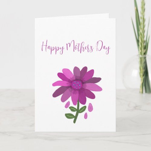 Delightful Purple Flower Mothers Day Card