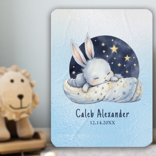 Delightful Sleeping Baby Boy Bunny Baby Blanket