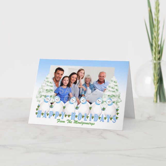 Delightful Snowmen Christmas Greeting Card (Front)