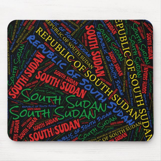 Delightful South Sudan Flag Colors Patriotic Mouse Pad (Front)