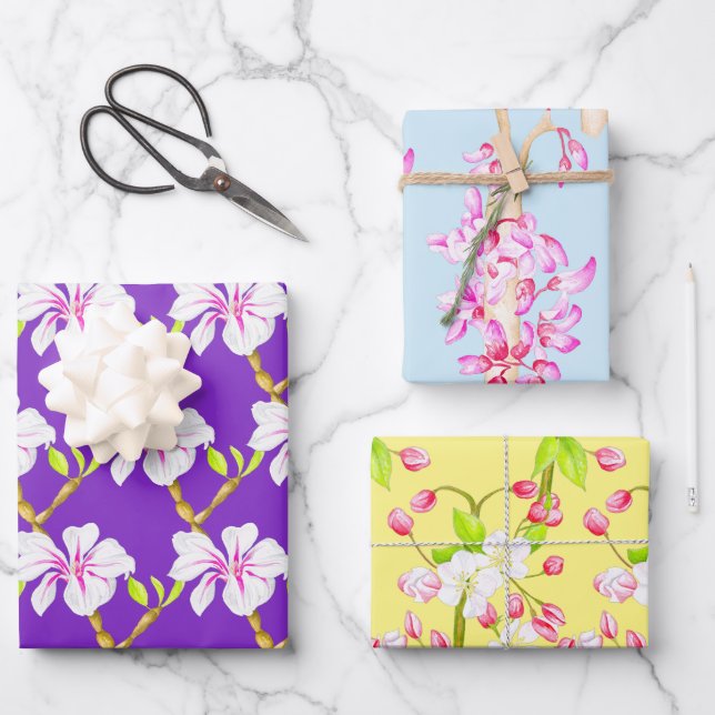 Delightful Spring on Wrapping Paper Set (M,R,C) (Front)
