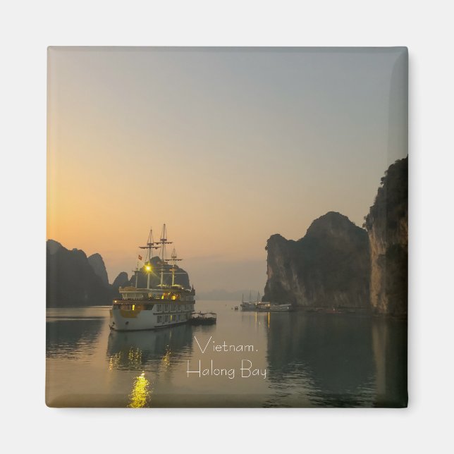 Delightful sunset in Halong Bay Vietnam Case-Mate  Magnet (Front)