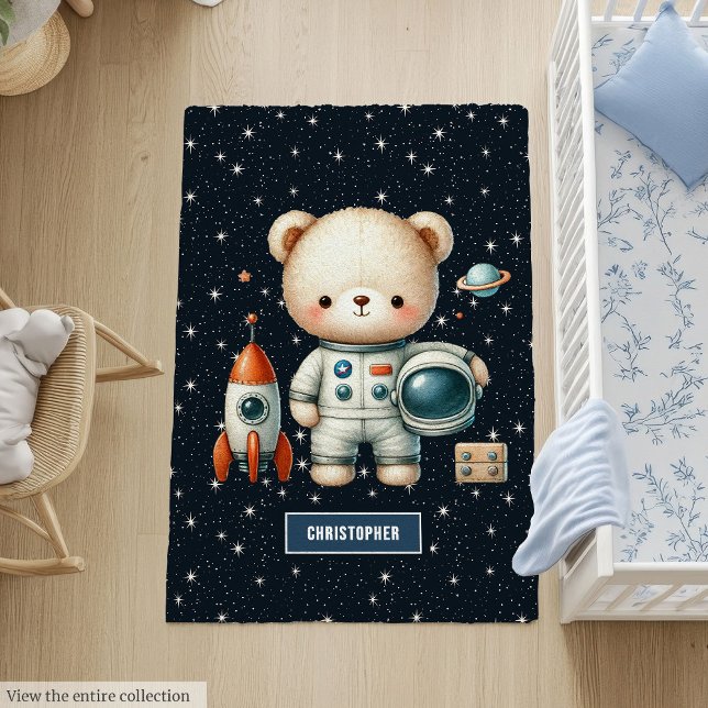 Delightful Teddy Bear Astronaut Rug for Nursery (Delightful Teddy Bear Astronaut Rug for Nursery)
